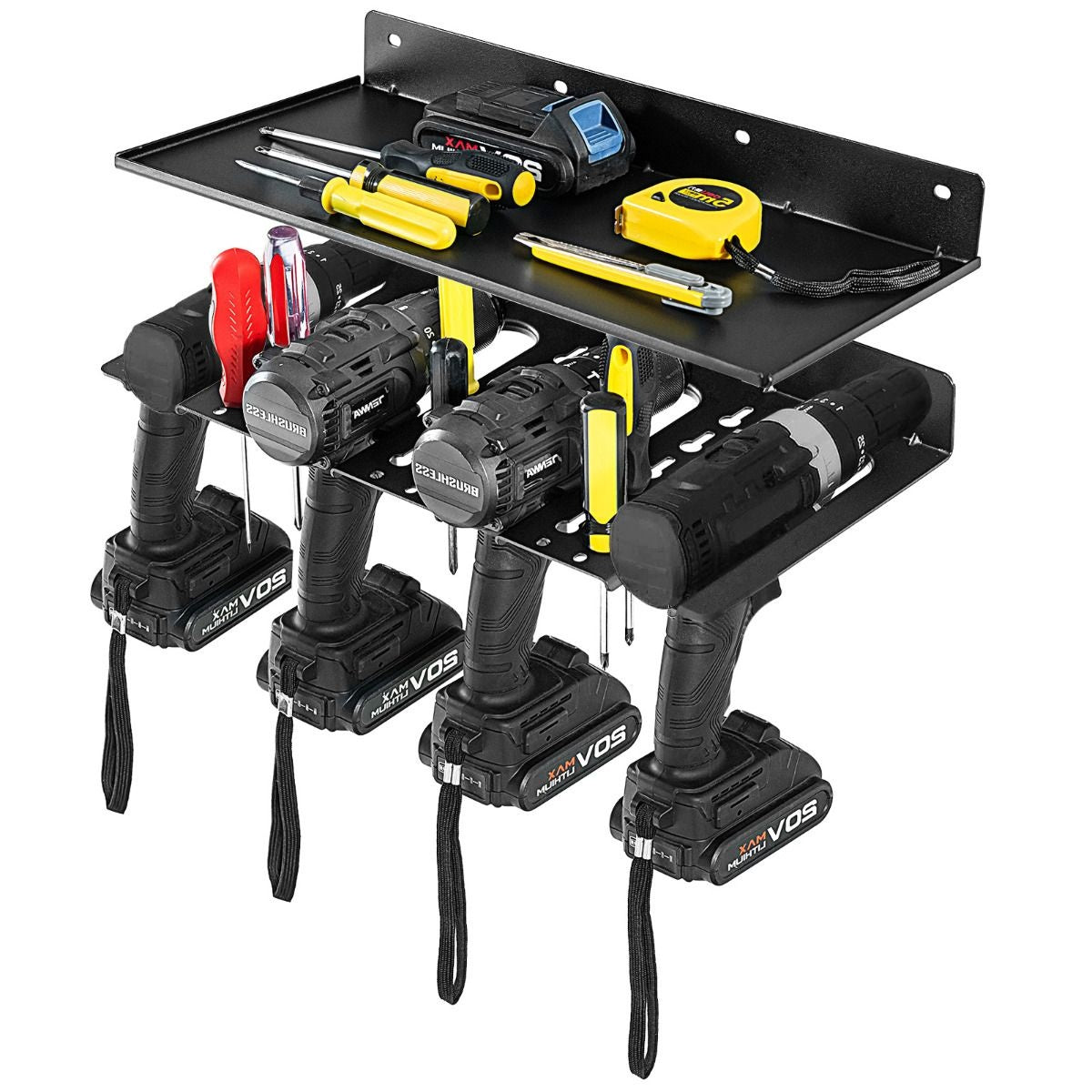 Coast Gereedschapshouder voor Boormachine - Muurmontage - Met 1 plank - Staal - Max. 23 kg