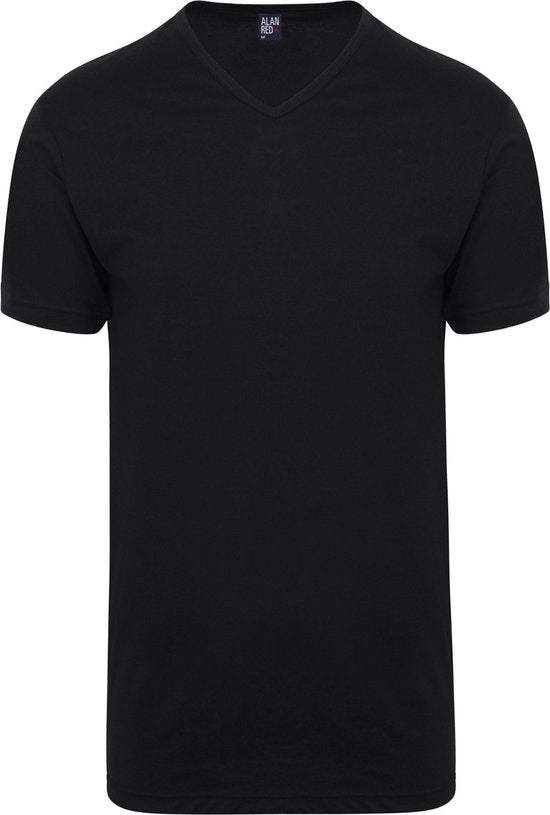 Alan Red T-shirt Vermont - extra lang - V-hals - zwart - maat S