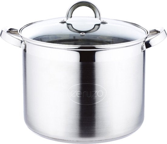 Ceruzo RVS Soeppan - Ø 26 cm -H 19 cm - 9.5 liter - Stamppot Pan-Inductie