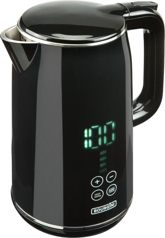 Cool Touch Digitale water koker geschikt voor babyvoeding - 1.7L - Aluminium - BPA vrij - 1800W - 15x22x28 cm - Zwart