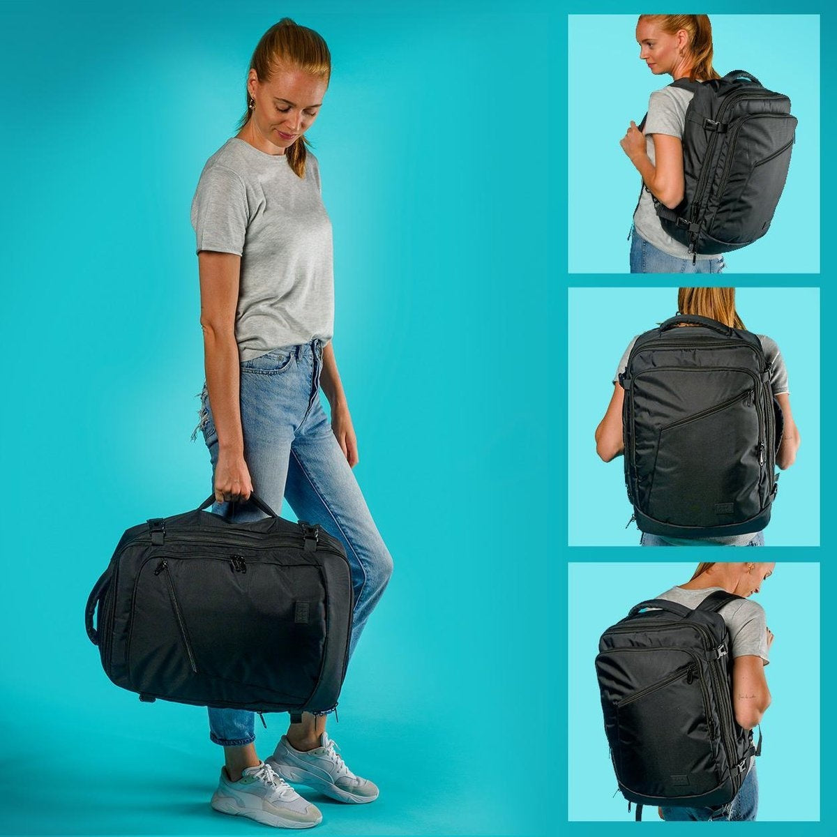 TRVLMORE Reistas - 40L - Rugzak - Handbagage Weekendtas - Backpack - Spatwaterdicht Zwart