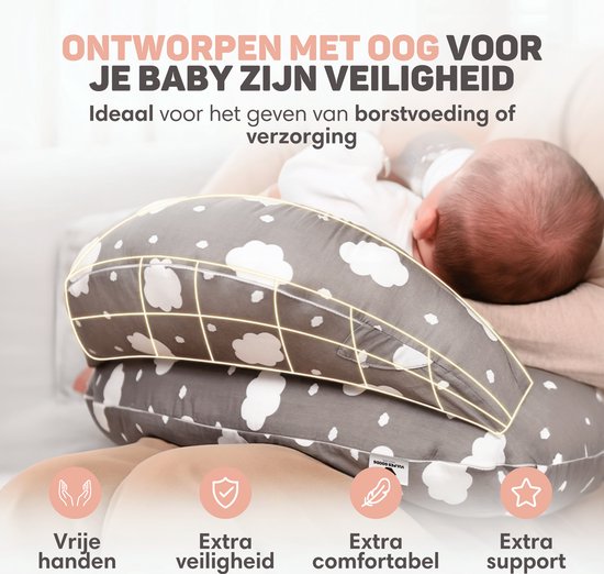Vulpes Goods® BabyCare - Voedingskussen - Zwangerschapskussen incl. afneembare hoes - 3in1 - Uniek Design
