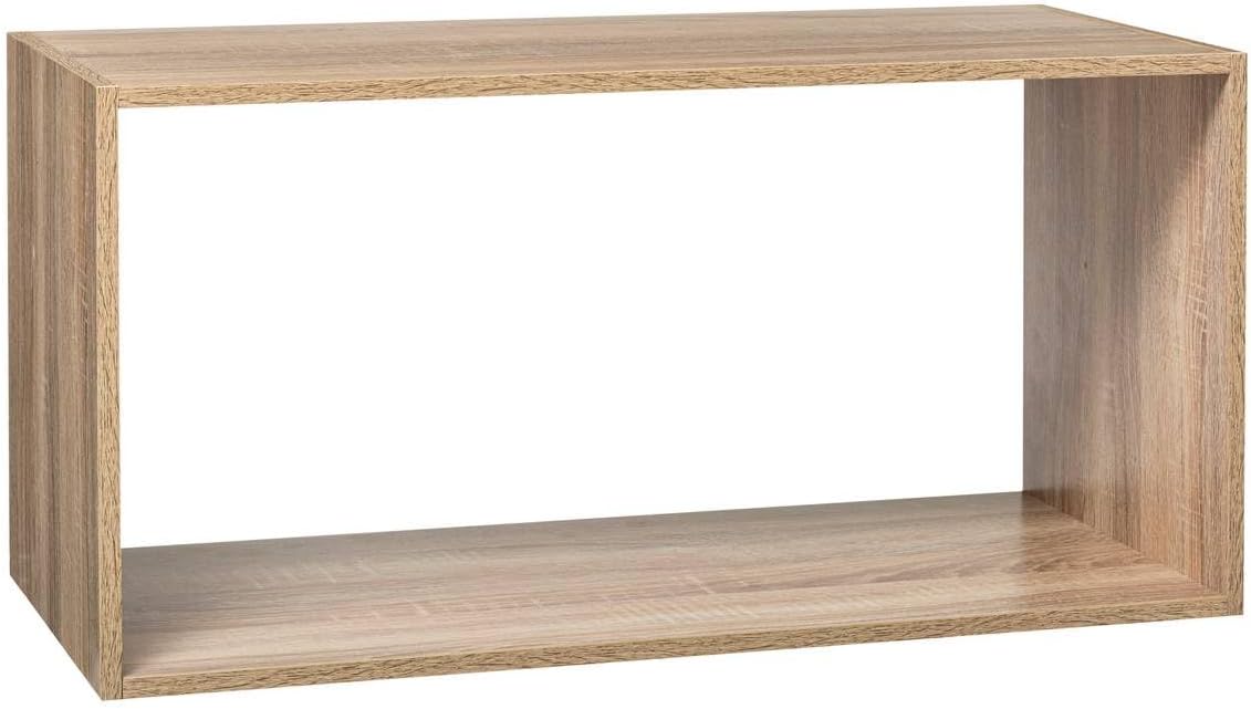5Five Wandplank Mix Nature - Eikenhout - Zwevend Wandrek - Rechthoekig - 69 x 34 x 32 cm