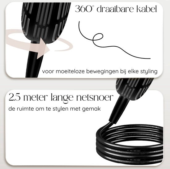 Sansbeauté® 8-in-1 Airstyler met Diffuser - Hairwrap - Multistyler - Fohnborstel Kort Haar - Dupe - Haarstyler - Haardroger - Warmteborstel - Krulborstel - Krultang - Stijlborstel - Coldshot