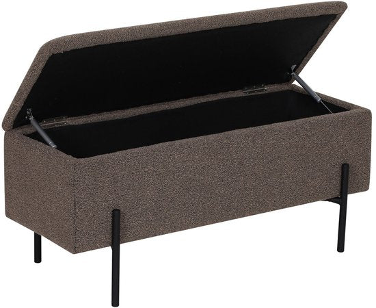 House Nordic Opbergbank Watford - Bruin Bouclé Stof - 95x43x37cm