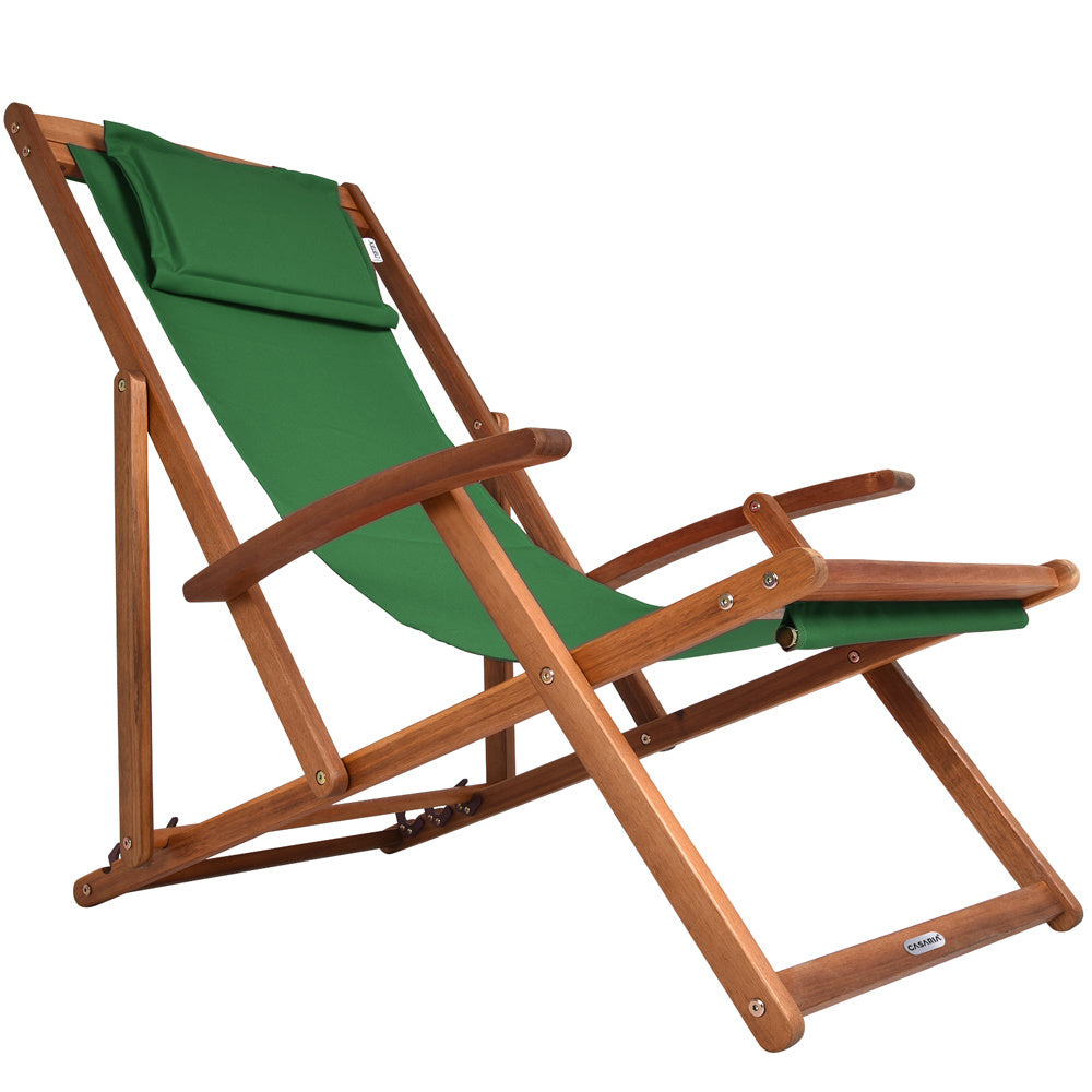Casaria Ligstoel Acaciahout – Opvouwbaar tot 160kg – Groen