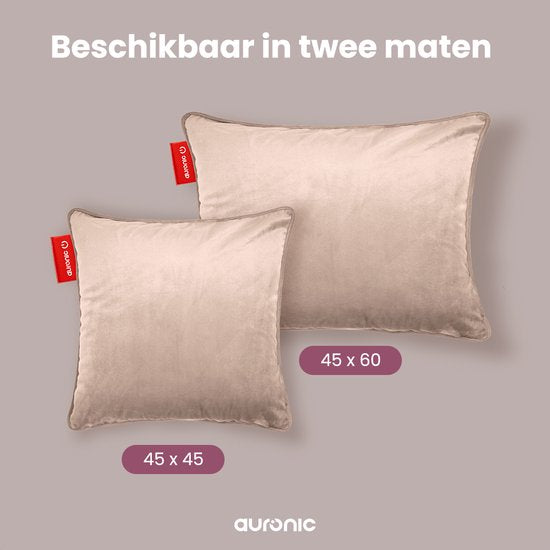 Auronic Warmtekussen - Velvet - 45x60 - Draadloos - Oplaadbaar - Elektrisch kussen - Infrarood - Roze