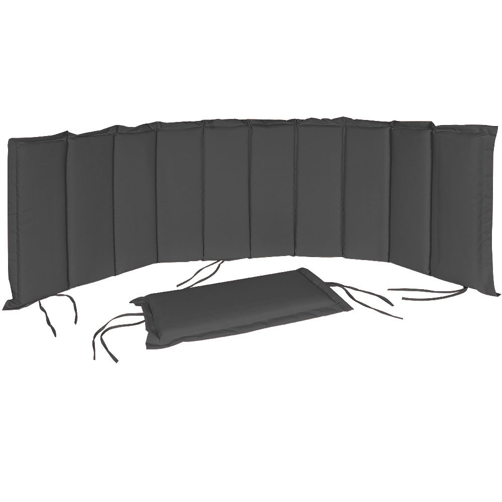 Detex Ligbedkussen - Afneembare Kussen - 183x56x7cm Antraciet