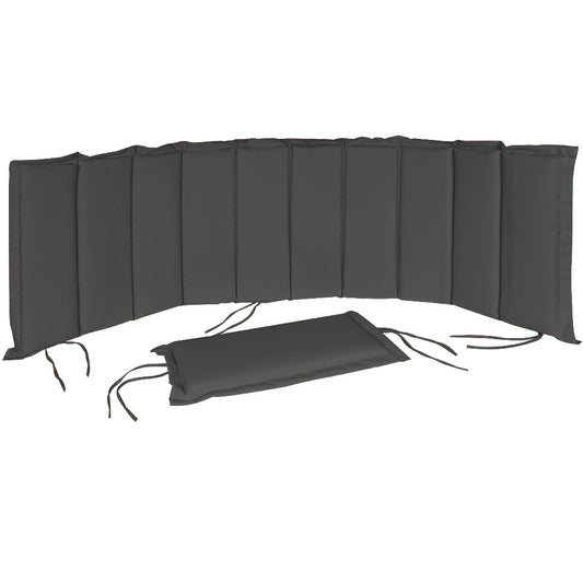 Detex Ligbedkussen - Afneembare Kussen - 183x56x7cm Antraciet