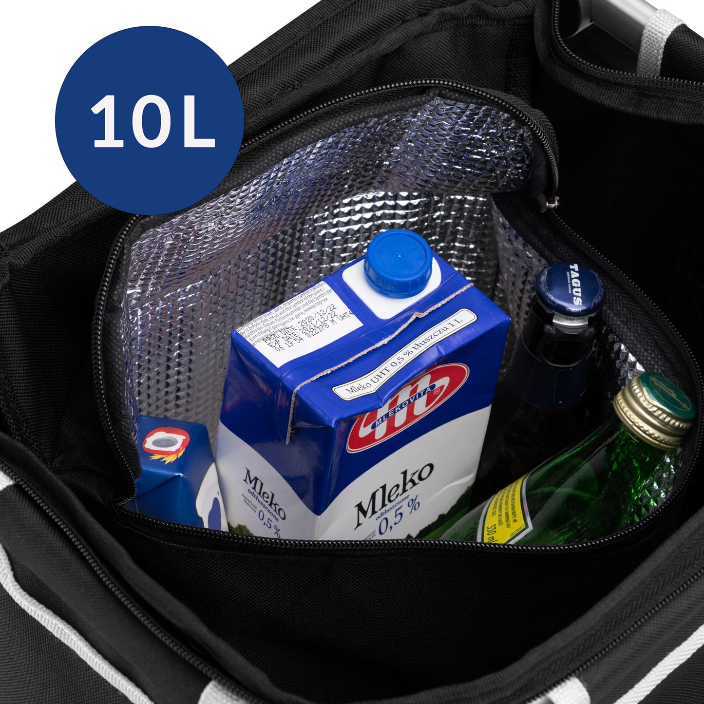 Monzana 2in1 Boodschappentrolley 30kg Inklapbaar Afneembare Tas 6 Wielen Zwart
