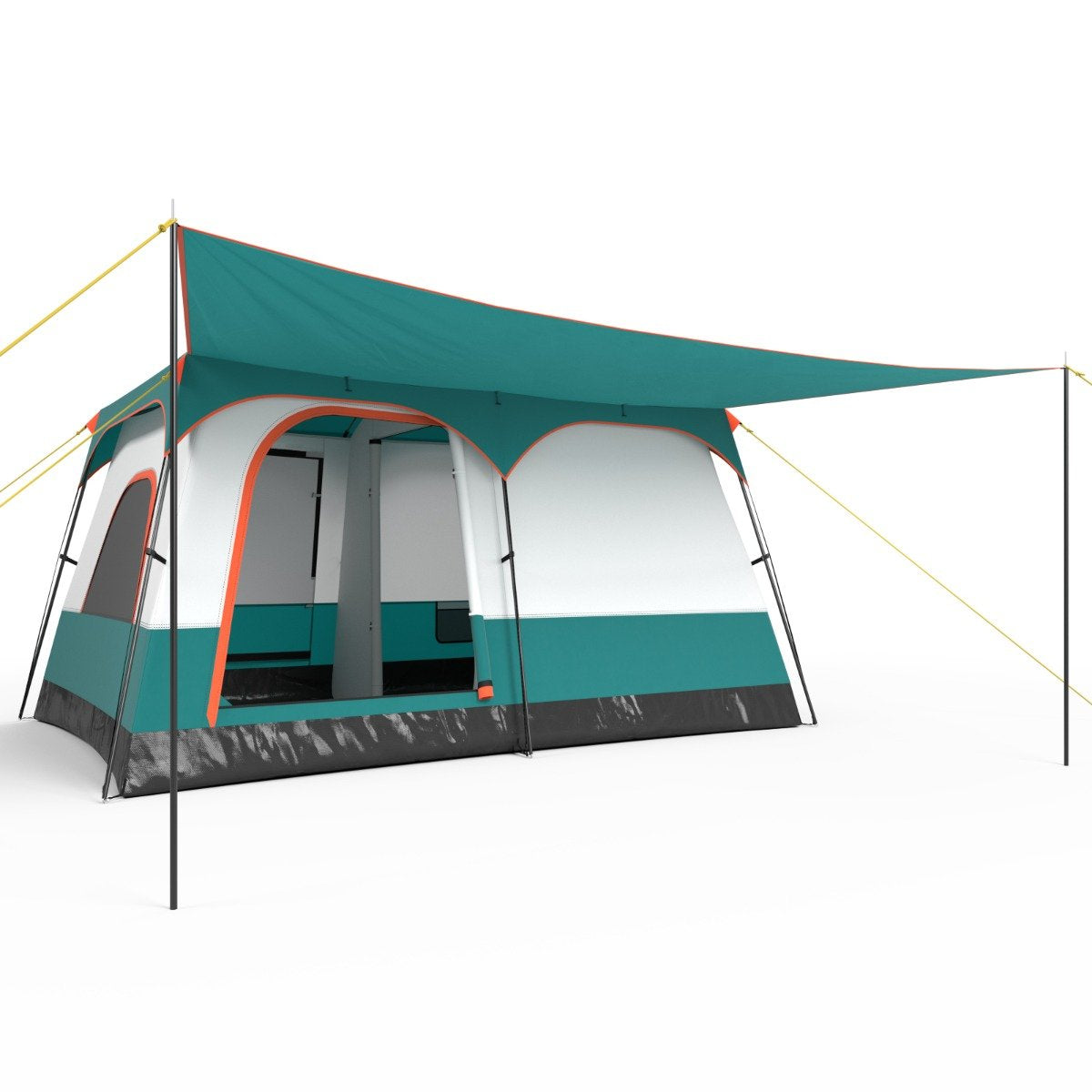 Coast Familietent met Luifel - 2 Kamers - 2 Ingangen - 320 x 210 x 180 cm - Groen