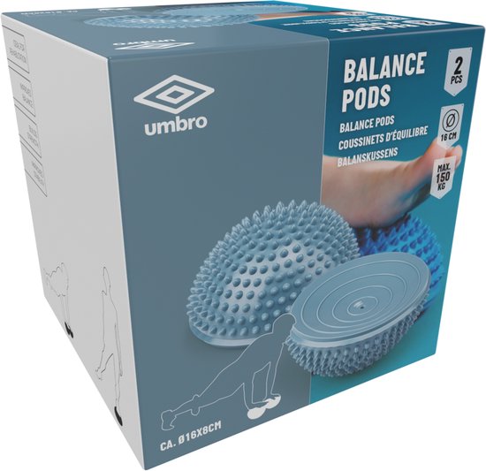 Umbro Evenwichtsbal - 2 Stuks - ⌀ 16 x 8 CM - tot 150 KG - Evenwichtsegel - Balansegel - Blauw