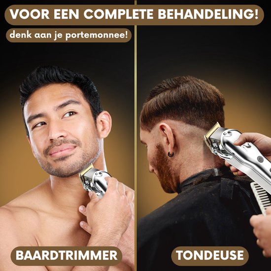 Professionele Draadloze Tondeuse – Haar- & Baardtrimmer – Barber Clipper – Kappersset
