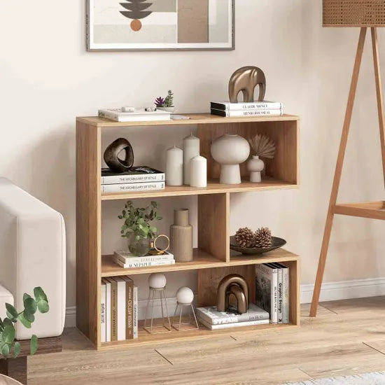 Coast Boekenkast - 3 Vakken - Open Achterkant - Antikantel - 84 x 30 x 84 cm - Naturel