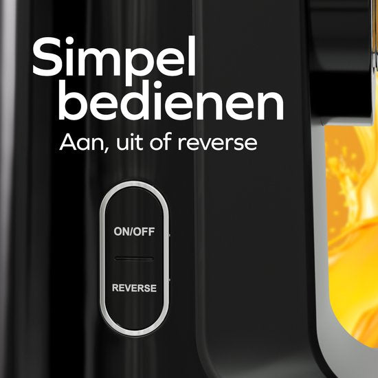 KitchenBrothers Slowjuicer - Juicer - Groenten en Fruitpers - 43 mm en 60 mm invoer - 400 ml - Zwart