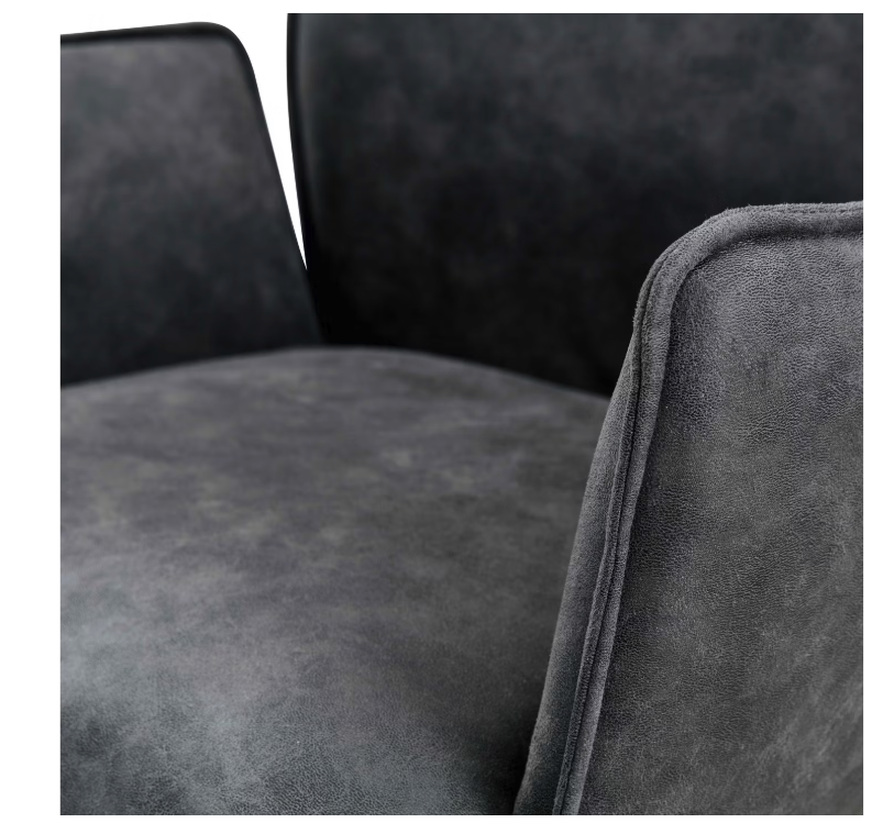 Jill Bureaustoelen Set van 2 - Antraciet Microfiber - 58,5 x 64 x 82,5-91,5 cm - In Hoogte Verstelbaar