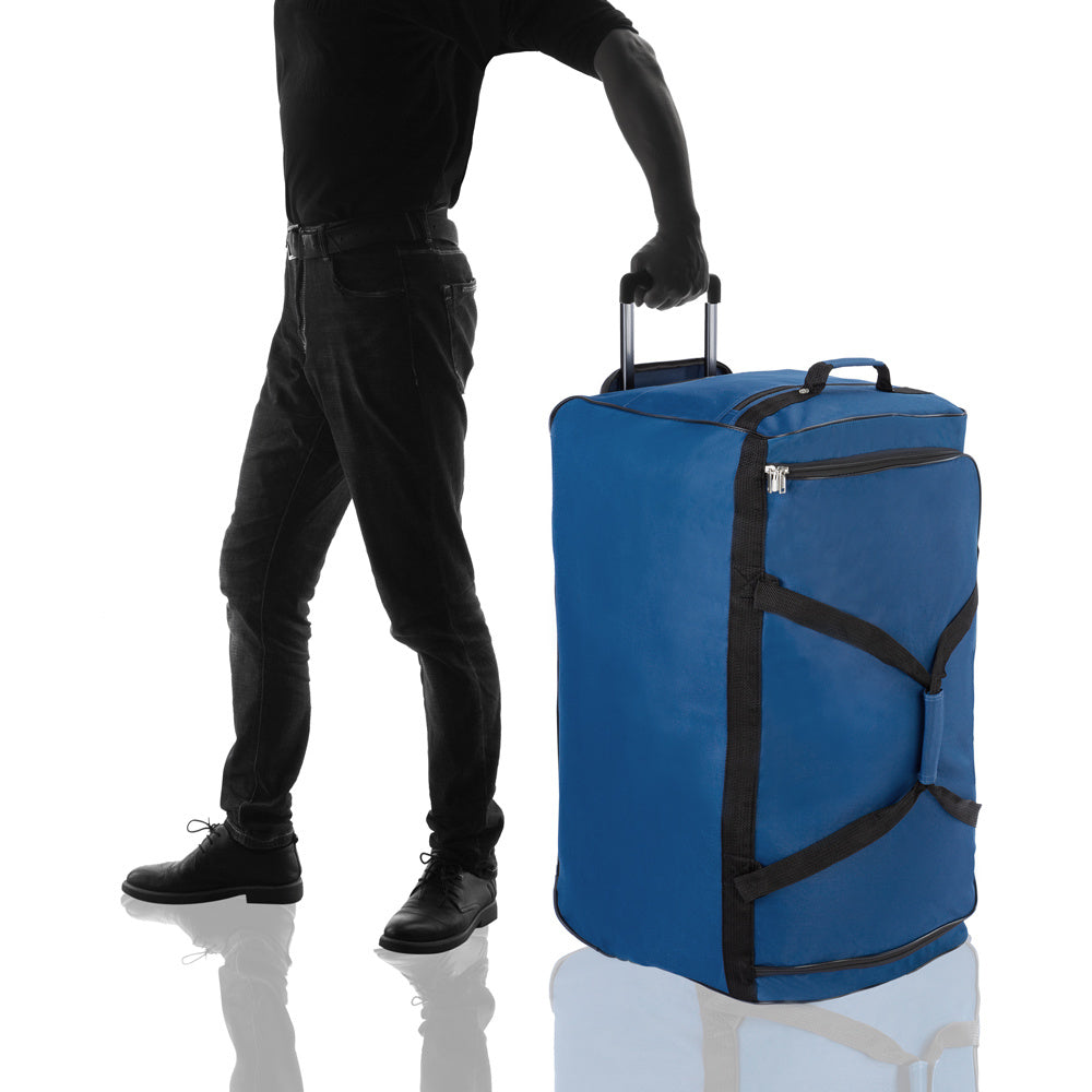 Deuba XXL Reistas Blauw met trolley-functie 3 wielen 160 LITER 85x43x44cm