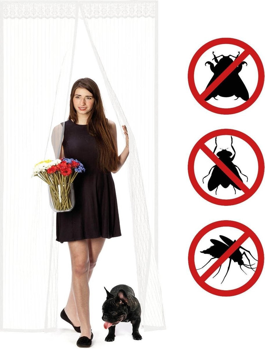 O’DADDY® Deurgordijn – Vliegengordijn - Magnetisch - Deurhor Deluxe 100 x 230 cm – Witte Hor – Horgordijnen