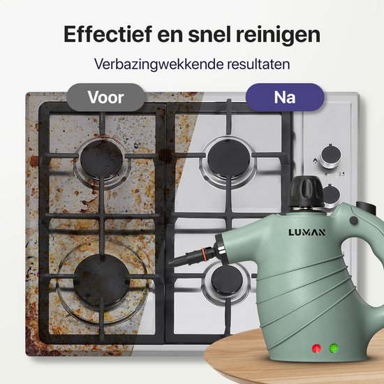 LUMAN Stoomreiniger – 16-in-1, Incl. Accessoires – 1050 W – 450 ml – Groen