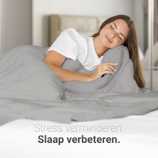 CozySense® Verzwaringsdeken 8 kg - Weighted Blanket - Zwaartedeken met GLASS-Flow® Drukverdeling - Inclusief Wasbare Hoes - 140x200 cm - Grijs