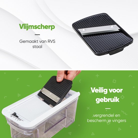 Stosh Mandoline - Groentesnijder - Uiensnijder - Spiraalsnijder - Rasp - Kunststof - 11 delig - BPA vrij
