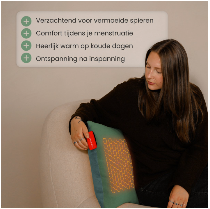 AURONIC - Elektrisch Kussen - Classic 45x45 - Infrarood - Warmtekussen Pastel Groen
