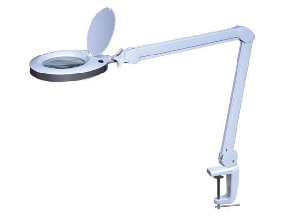 Velleman Ledloeplamp met klem, zwenkarm, aan/uit-schakelaar en dimfunctie, 60 leds, vergroting 2.25x, voor kinderen, volwassenen, senioren, lezen, diamond painting, hobby, werken, wit