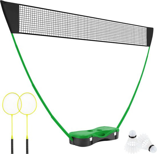 Coast Badmintonset – Incl. Net, Rackets & Shuttlecocks – 270 x 33.5 x 160 cm – Groen