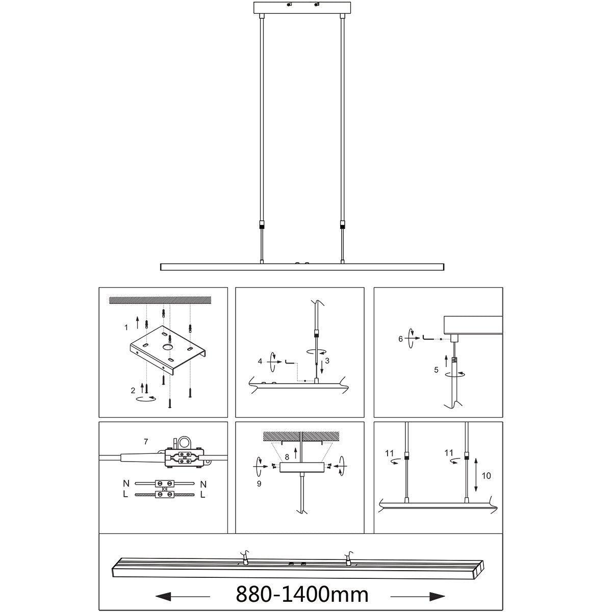 Hanglamp Steinhauer Zelena LED - Zwart