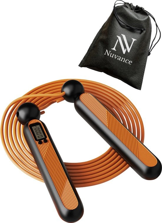 Nuvance - Professioneel Sport Springtouw met Digitale Teller - Lengte max 3M - Verstelbaar