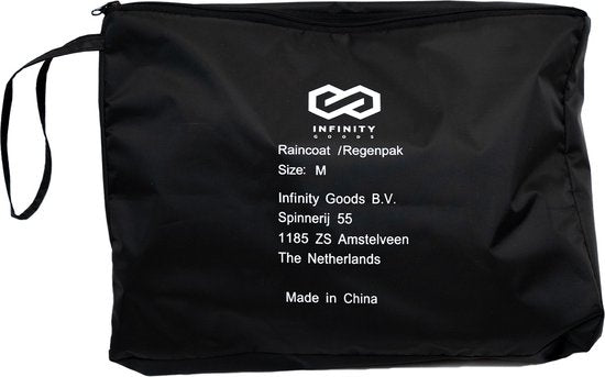 Infinity Goods Regenpak - Dames & Heren - Maat XS - Waterdicht & Ademend - Reflecterend - Zwart