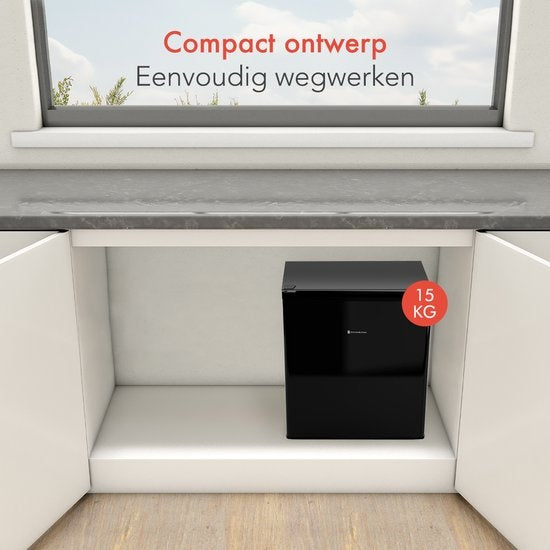 KitchenBrothers Mini Vriezer - 33L - Kleine Diepvries - Vrijstaand - Compact - Zwart