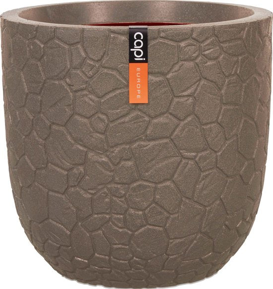 Capi Europe - Bloempot bol Clay NL - 35x34 - Warm taupe - Bloempot voor binnen en buiten - Levenslang garantie - Breukbestendig - 100% Recyclebaar - CO2 Neutraal geproduceerd - KWTC932