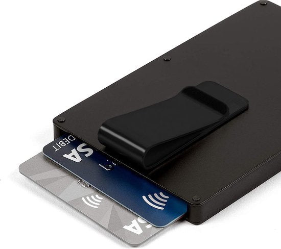 Powr RFID Portemonnee - Slimme Portemonnee - Dunne Portemonnee - Kaarthouder Pasjes - Pasjeshouder met geldclip - Anti-diefstal - Titanium - NFC Blocker