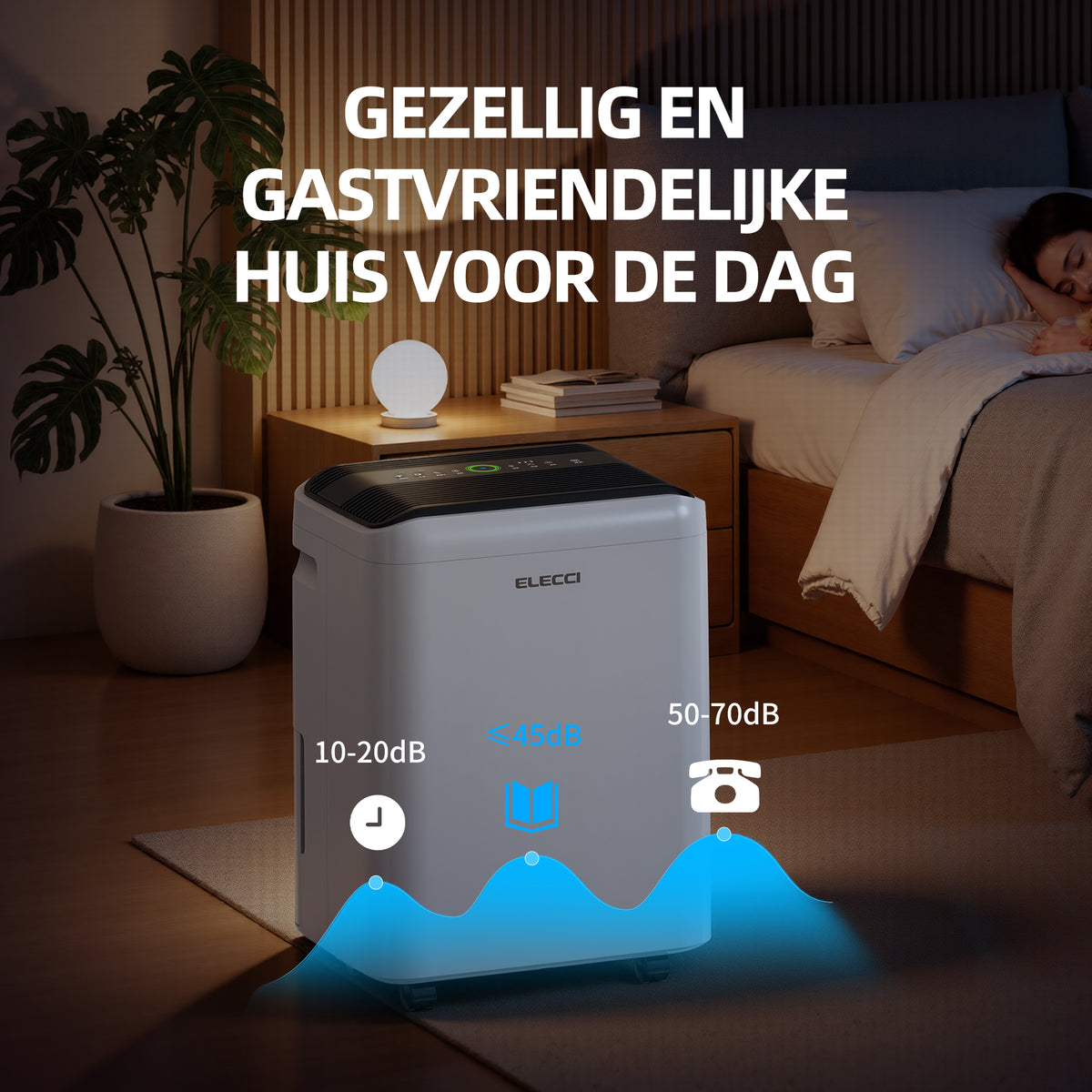 ELECCI luchtontvochtiger - 25 l/dag - 4,8 liter tank