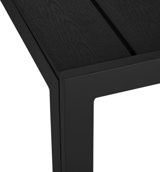 tectake® - Tuintafel 150 x 90 x 74,5 cm - Weerbestendig, eenvoudige montage - Verstelbaar - Aluminium frame met kunststof tafelblad - zwart