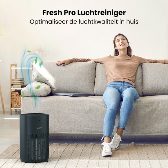 Auronic Luchtreiniger Fresh Pro - Met HEPA 13-filter - 300 m³/u - 65 m² - Koolstoffilter - 3 Standen - Air Purifier - Zwart