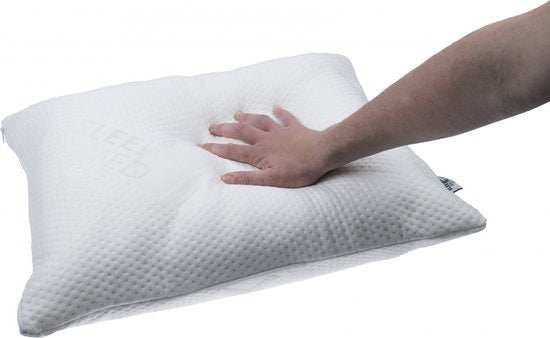 2 x SleepMed - Memory Foam Kussen - 100% Traagschuim - Wit - Hypoallergenen Hoes - 55 x 43 x 12 cm