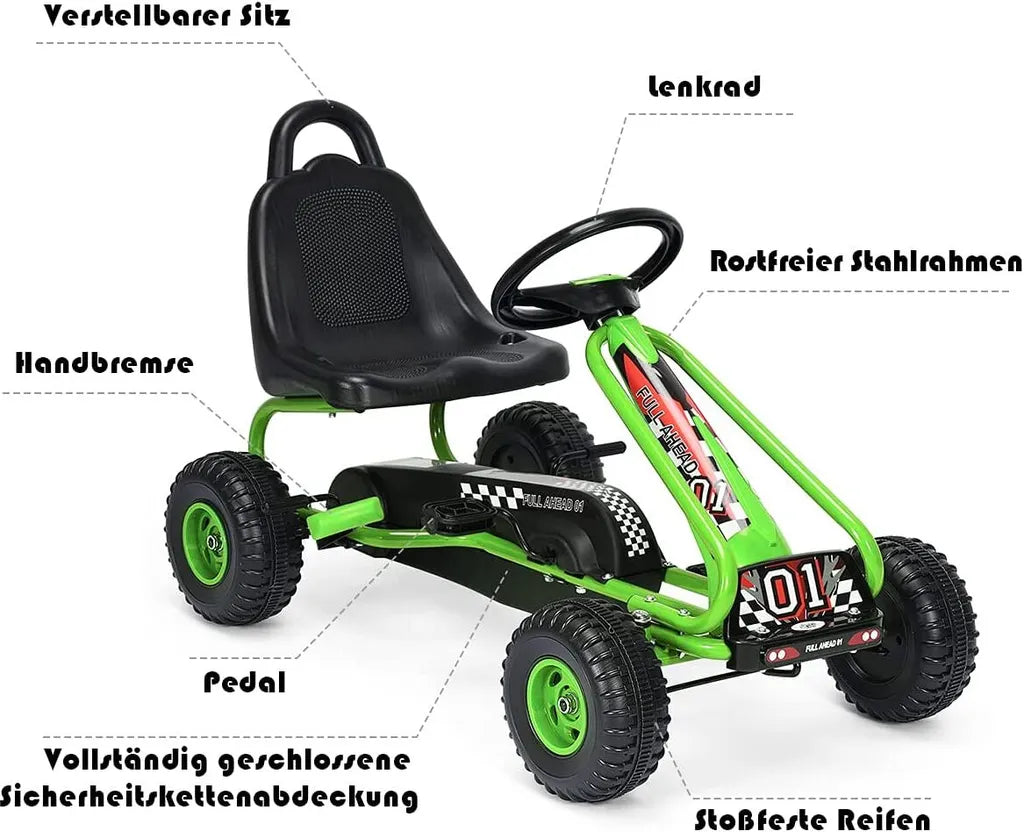 Coast Go Kart - Skelter - Max 30kg - Met Handrem - 3-6 jaar - groen