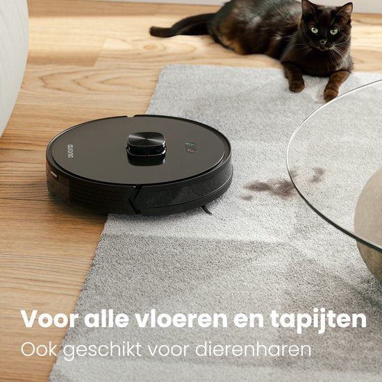 Auronic Robotstofzuiger – Dweilfunctie & Lidar Navigatie – Tot 180 min Gebruiksduur – 4000Pa Zuigkracht – 34,5 x 34,5 x 9,7 cm – Zwart