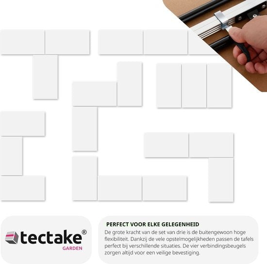 TecTake Klaptafel – Aluminium Frame, 4 Hoogtestanden – 300 x 60 cm – Zilver