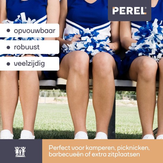 Perel Klapbank 4-zits - Inklapbaar en weerbestendig - Met handvat - Ideaal voor picknick, camping, barbecue en binnen/buiten gebruik - Maximaal 400 kg - Wit