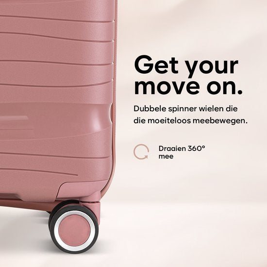 SC Travelin' Charm - 28-inch Grote Reiskoffer - Cijferslot - 75 x 51 x 31 cm - 98L - Lichtgewicht, Waterdicht & Duurzaam - Roze