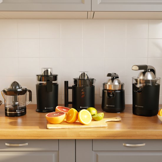 KitchenBrothers Citruspers - Handmatig - Met Uitloop - 0.5L - Zwart