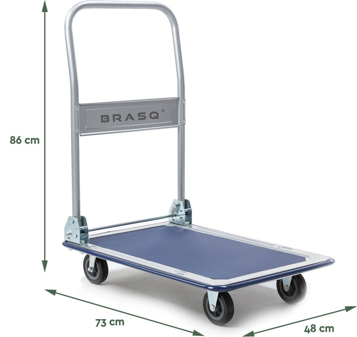 BRASQ Plateauwagen Inklapbaar - Draagvermogen 150 KG - Transportkar - Transportwagen - Magazijnwagen - Platformwagen
