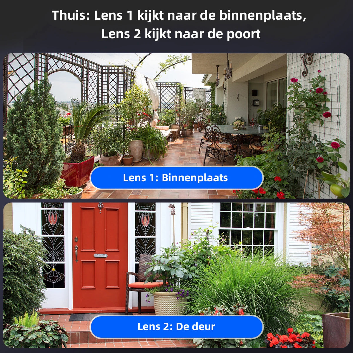 Jooan Dual Lens Beveiligingscamera 2K - WiFi met App - Zwart
