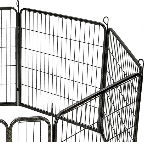 8-hoekige puppyren hondenren puppykennel 80 cm hoog Ø 210 cm 401717