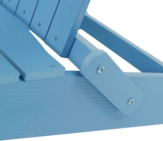 AXI Claire Adirondack Stoel Blauw – Kunststof loungestoel met armleuningen – Opklapbaar - Hoge rugleuning - Tuinstoel - 84,5 x 77 x 95,5 cm - Duurzaam & weerbestendig