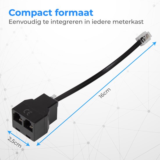Nuvance P1 Splitter - Passief - Geschikt voor Homewizard - P1 Meter, Laadpaal, Energiemeter, Slimme Meter - RJ12 Poort