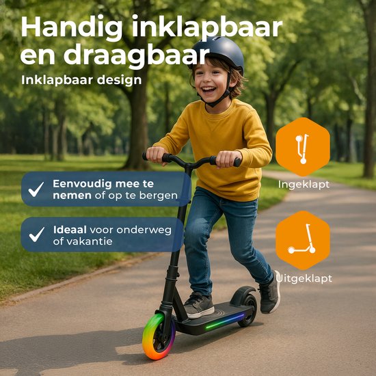 Denver elektrische step voor kinderen - 10km/u - Kinderstep - LED Verlichting - 6km Bereik - SCK5500B